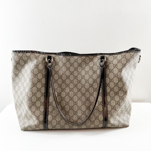 Gucci Joy GG Supreme Canvas Tote Bag Purse Tan Beige Brown - Picture 9 of 15